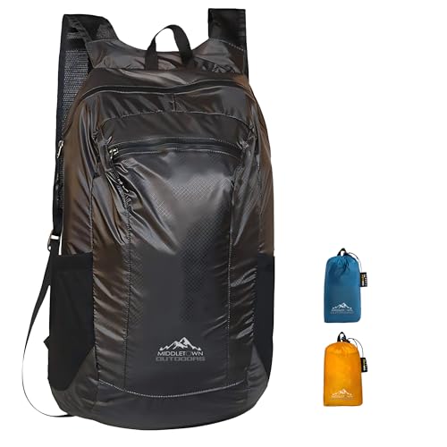 Middletown Outdoors Daypack Ultralight Foldable Water-Resistant Nylon Durable Tear-Resistant, Ideal for Hiking, Camping,Co...