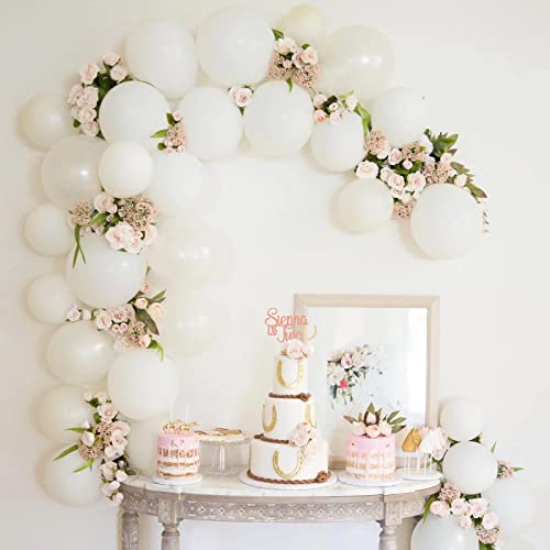 Voircoloria 130pcs White Balloons Different Sizes 18" 12" 10" 5" Party Latex Balloons for Birthday Baby Shower Graduation ...