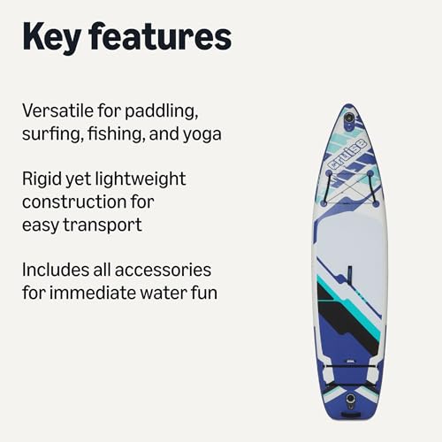 Amazon Basics Stand Up Paddleboard with Complete Accessory Kit, 132 inches x 33 inches, Blue