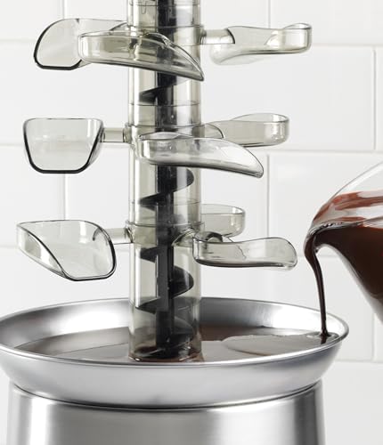 Nostalgia 4 Tier Electric Chocolate Fondue Fountain Machine for Parties - Melts Cheese, Queso, Candy, and Liqueur - Dip St...