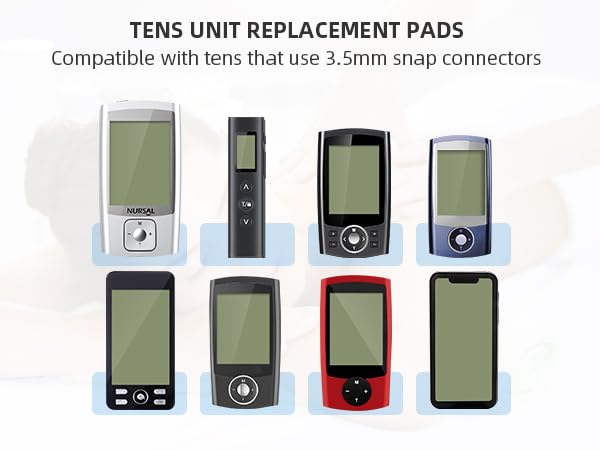 TENS Unit Electrode Pads NURSAL 20 Pack 3.5mm Snap EMS Replacement Pads for Electrotherapy Reuse More Than 30 Times, Compatible with MEDVICE,Belifu TENS Machine