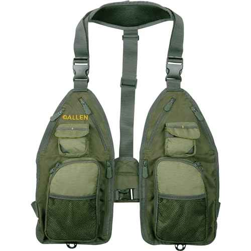 Allen Company Ultra-Light Gallatin Strap Pack Fishing Vest, Fits up to 4 Tackle/Fly Boxes, 14 Accessory Pockets