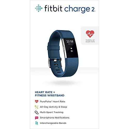 Fitbit Charge 2 Heart Rate + Fitness Wristband, Blue, Small (US Version)