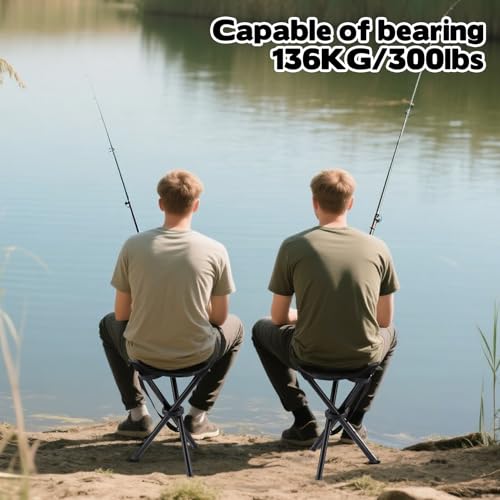 Travel Folding Camping Stool, 14.6 inches Lightweight Outdoor Tripod Chair and Maximum weight 260 lbs Portable Party Chair...