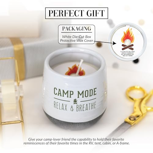 Pavilion Gift Company - Camp Mode - 11oz Wax Reveal Secret Surprise Message Single-Wick Jasmine Scented Candle Outdoorsy A...