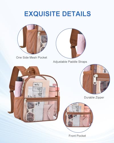UEASE Clear Backpack for Stadium Events, 12x12x6 Small Clear Plastic bag with Reinforced Straps for Game Security Festival...