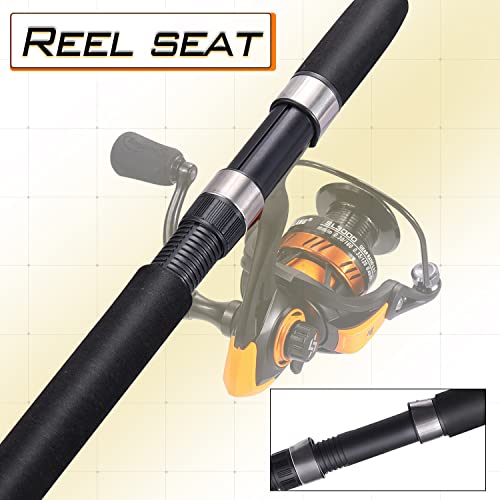 Sougayilang Catfish Fishing Rod and Reel Combo, 2-Piece Spinning Combo, Durable Graphite & Glass Blanks Fishing Pole for C...