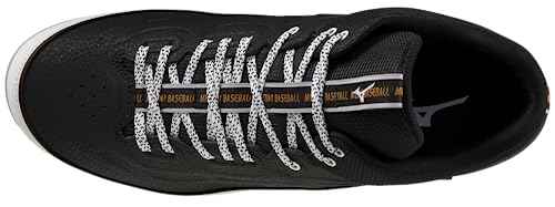 Mizuno Men's Ambition 3 MID TPU Baseball Cleats, Black-White, 13