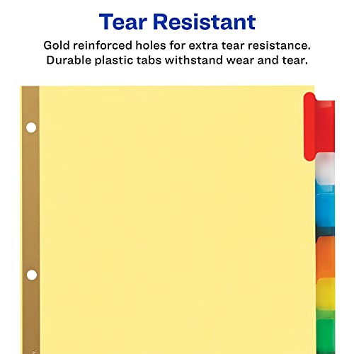 Avery 8-Tab Binder Dividers for School, Medical Office Supply, or Home Organization, Insertable Multicolor Big Tabs, 6 Set...