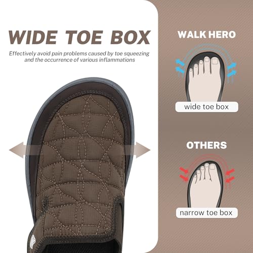 Mens Slippers for Plantar Fasciitis, Casual Mens Slip on Shoes with Arch Support, Orthopedic House Slippers for Men, Indoo...