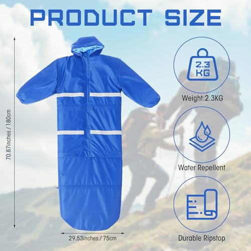 Macarrie Wearable Sleeping Bag with Dual Hoodie,Longsleeves,Pockets and Adjustable Drawstring，Ideal for Camping, Cold Weat...
