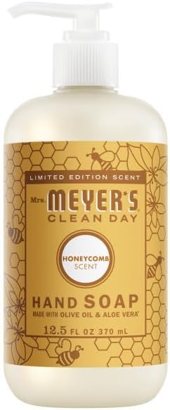 Mrs. MEYER'S Clean Day Liquid Hand Soap Variety Pack 12.5 Fl Oz Each, 1 CT (Rose + Lilac + Mint + Honeycomb)