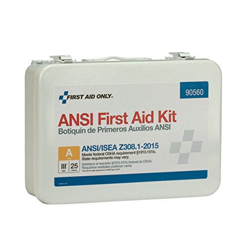 First Aid Only 90560 Bulk ANSI A 25-Person Emergency First Aid Kit for Office, Home, and Construction, 89 Pieces