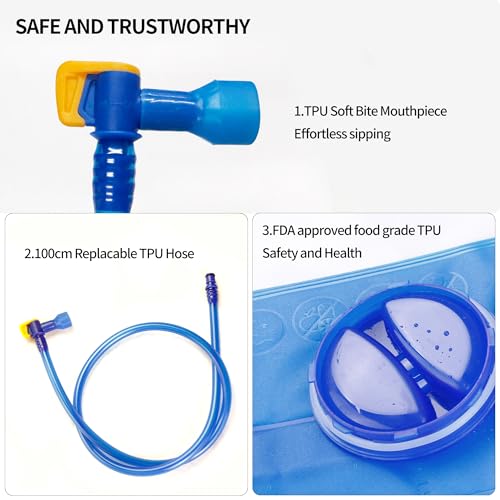 Unigear Hydration Bladder, 1.5L/2L/2.5L/3L Water Bladde Non-BPA and odorless for Backpacking, Biking, Hiking and Camping