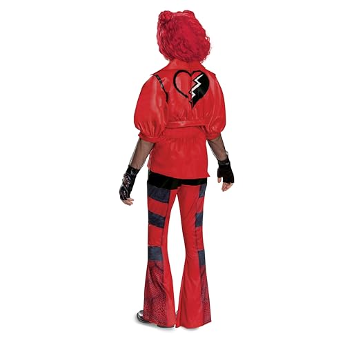 Disguise Girls Descendants Red Deluxe Costume, Official Disney Descendants the Rise of Red Costume Jumpsuit, Wig Not Included