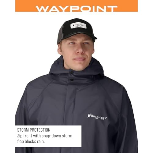FROGG TOGGS Men's Waypoint Angler Waterproof, Durable Jacket with 4-Way Stretch