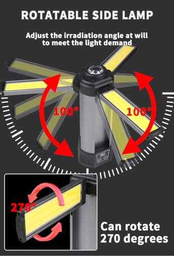 Rechargeable Camping Lights,Telescopic & Collapsible Mobile Lighting,LED Camping Lantern,Built-in 6000mAh Battery Work Lig...