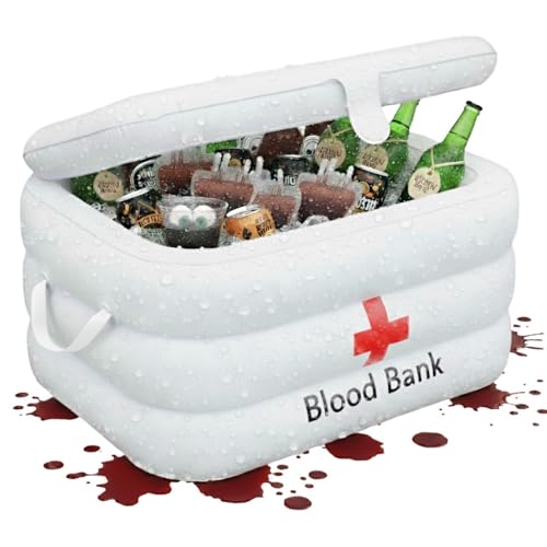 ArtCreativity Inflatable Blood Bank Cooler - Hospital-Themed Drink & Snack Holder, Nurse Graduation Party Decorations, Hal...