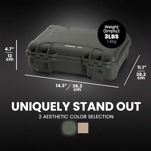 NANUK 910 Hard Case with Foam Single Sporting Gear, IP67 Waterproof Hard Storage, Made in North America Short Case with foam? (14.3¡¯¡¯ x 11.1¡¯¡¯ x 4.7¡¯¡¯)