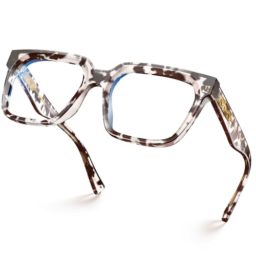 VISOONE Rectangle TR90 Blue Light Blocking Glasses Computer Eyewear with Preppy Look for Women and Men Cougar