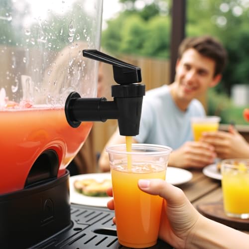 4 PCS Replacement Cooler Faucet Spigot, Leakproof Plastic Tap Set for Beverage Dispensers, Water Coolers & Jug, Black Mult...