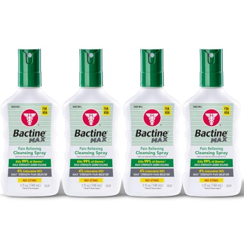 Bactine MAX First Aid Spray - Pain Relief Cleansing Spray with 4% Lidocaine - Numbing Lidocaine Kills 99% of Germs - Pain...