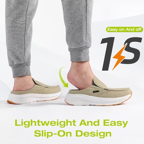 OrthoComfoot Men's Orthopedic Slip-On Loafers Walking Shoes: Casual Comfortable Arch Support Slippers for Plantar Fasciiti...