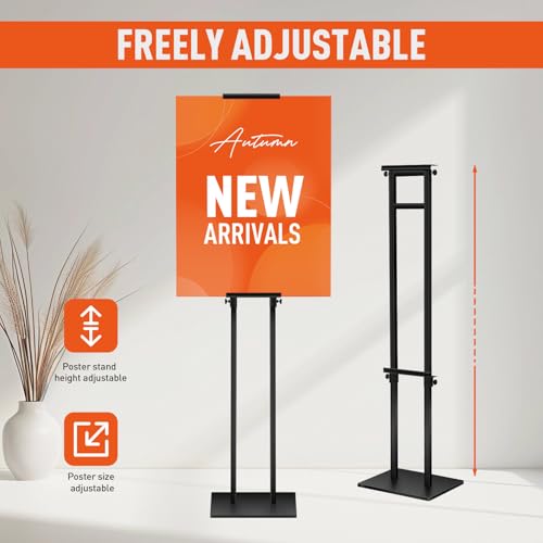 RKERSEIK Heavy Duty Adjustable poster Stand - 78" Double-Sided Banner Display with Metal Base, Double-Pole Pedestal floor ...