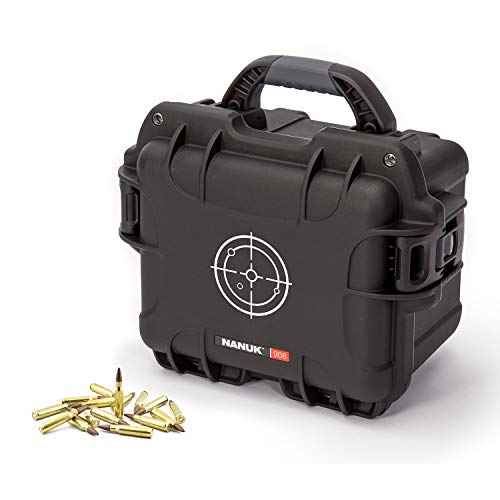 Nanuk 908 Waterproof Hard Case for Gun Ammo w/White Target Logo - Black