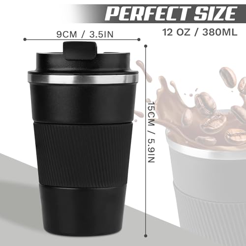 SPLMIFA Vacuum-Insulated Stainless Steel Travel Coffee Mug, Leak-Proof Reusable Coffee Cup with Lid - Keep Hot & Cold Drin...