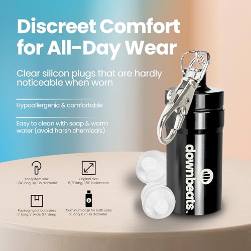 High Fidelity Ear Plugs for Hearing Protection - Discreet, Clear Ear Plugs for Concerts, Festivals & Noisy Events - Up to ...