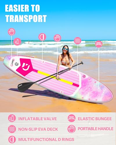 Dixero Inflatable Stand Up Paddle Board with SUP Accessories, Anti-Slip EVA Deck, 11'*33" Inflatable Paddle Boards for Adu...