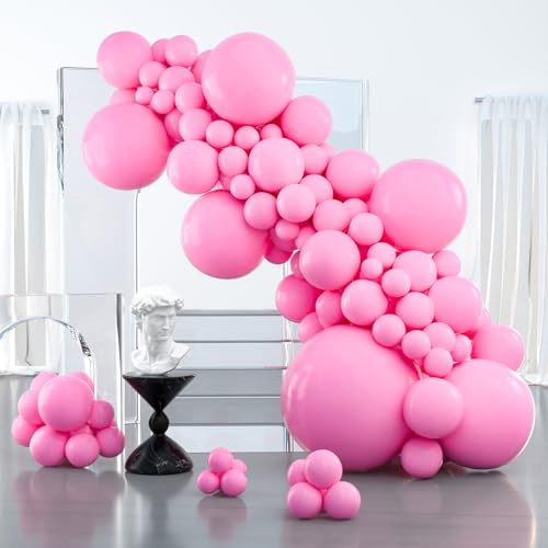 PartyWoo Pink Balloons 127 pcs Different Sizes of 36 18 12 10 5 Inch Matte Pink Balloon Arch Kit Garland for Baby Shower V...