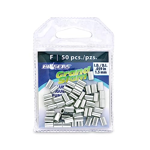 HI-SEAS Grand Slam Aluminum Fishing Line Crimp Sleeves - Retail Pack, Durable and Strong Crimps for Monofilament 40lb Test...