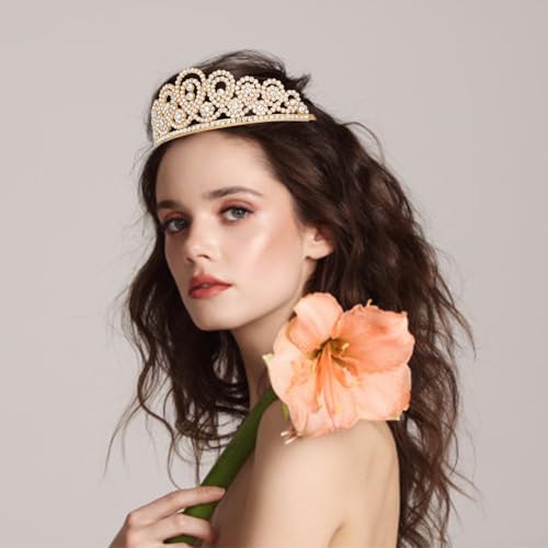 KIUEZIR Tiara Crown for Women and Girls, Queen Elegant Crown with Combs Princess Tiaras for Birthday Party, Crystal Crowns...