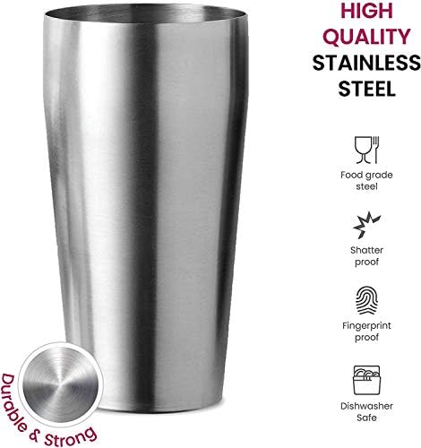 Cocktail Shakers Set, 14 Piece Stainless Steel Bar Tools Kit with Shaking Tins, Flat Bottle Opener, Double Bar Jigger, Haw...