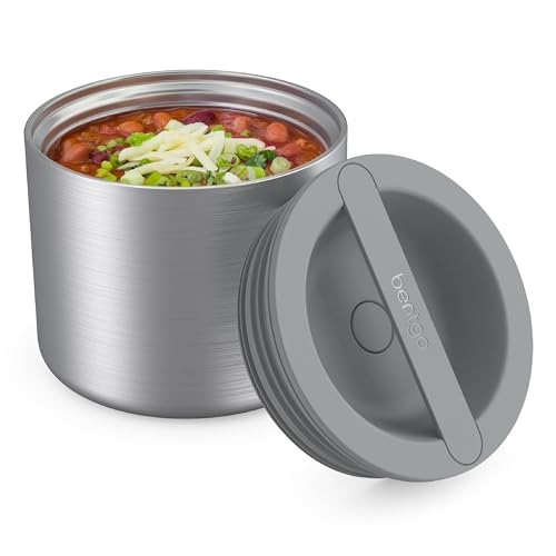Bentgo Stainless Insulated Food Container - 2.4 Cups (19 oz), Triple-Layer Insulation, Vacuum Seal, Leak-Proof, Built-In H...