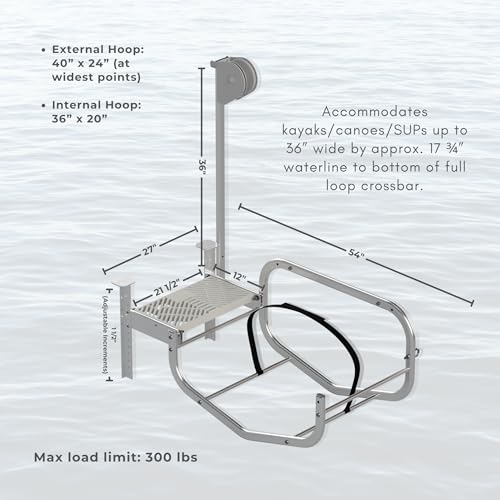 LakeEze Stow & Go Dockside Storage & Launch System for Kayaks, Canoes, & Paddleboards – Adjustable Mounting for Easy Water...