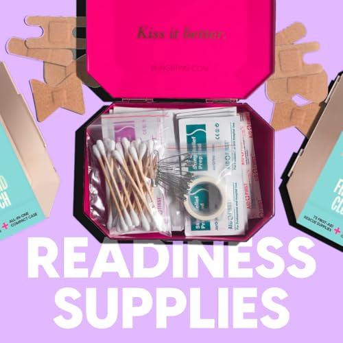 BLINGSTING First Aid Kit - 75 Essential First-aid Supplies, Bandages, Wipes, Gold Travel Case - Multipurpose Mini Emergenc...