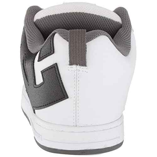 DC Men's Court Graffik Casual Skate Shoes, White/Heather Grey SE, 18 D D US