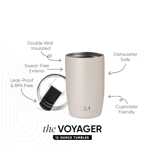 Simple Modern Travel Coffee Mug Tumbler with Flip Lid | Reusable Insulated Stainless Steel Cold Brew Iced Coffee Cup Therm...