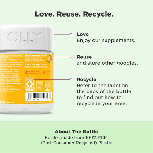 OLLY Probiotic Gummy, Immune and Digestive Support, 1 Billion CFUs, Chewable Probiotic Supplement, Mango, 25 Day Supply - ...