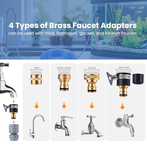 DXOVEEN Fish Tank Vacuum Gravel Cleaner Gravel Vacuum for Aquarium，Siphon Aquarium Water Changer for Fish Tank with Four F...