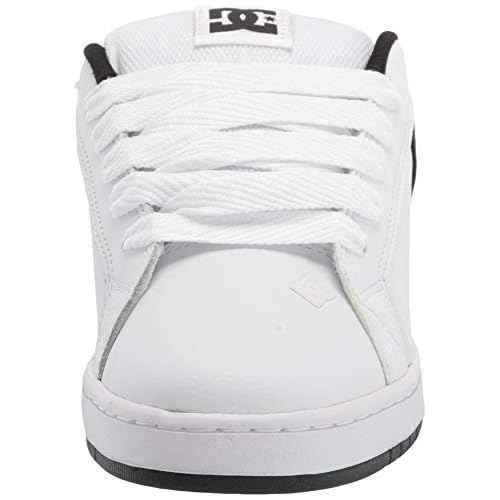 DC Men's Court Graffik Skate Shoe, White/Black/Black,15 M US