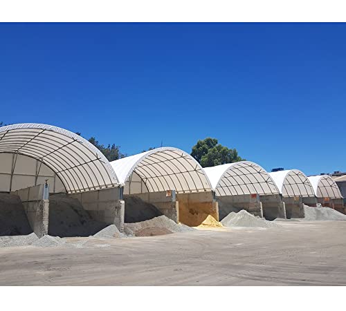 Mytee Products 40'(L) x 40'(W) Shipping Container Canopy Shelter - 21 Oz 610 GSM PVC White Cover Storage Container Roof wi...