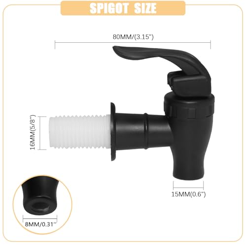 Biaungdo 2 Pcs Replacement Spigot for Beverage Dispenser, Black Push Style Beverage Dispenser Carafe Spigot Water Dispense...