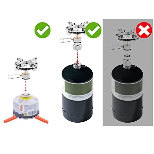 WADEO Portable Camping Stove Burner, Backpacking Stove with 1LB Propane Tank Adapter, Fuel Can Canister Stand and Carry Ca...