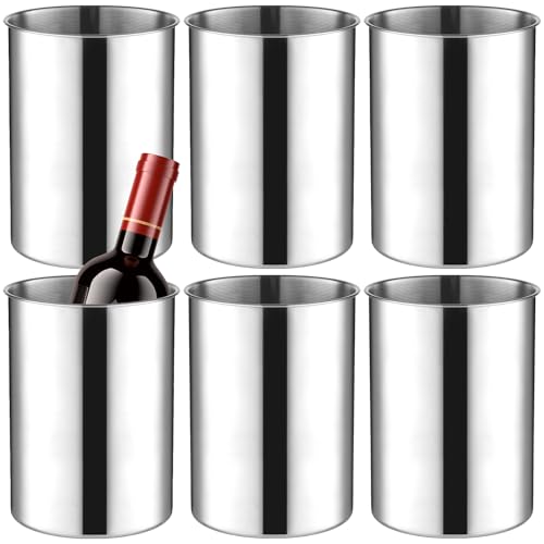 6 Pack Wine Chiller Bucket 750 ML Champagne Bucket Stainless Steel Wine Chillers for Bottles Keeps Cold for Hours Cooler I...