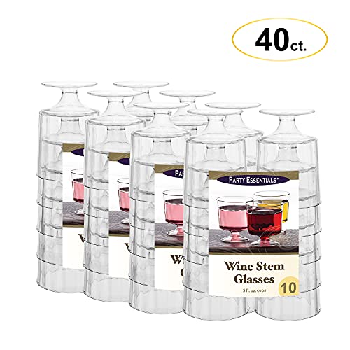 Party Essentials 5 OZ Mini Clear Plastic Dessert Parfait Cup for event Small Round Serving Goblet Wine Shot Disposable Fru...
