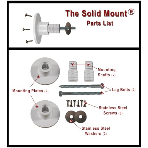 Grab Bar Mounting Kit for Fiberglass Showers. The Solid Mount uses Adj. Spacers for use in most fiberglass showers with wo...